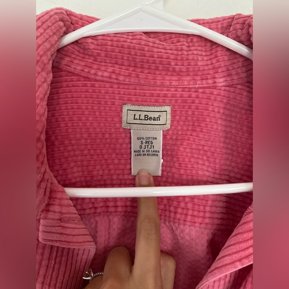 L.L. Bean Corduroy Pink Button-Up Shirt - Picture 2 of 3